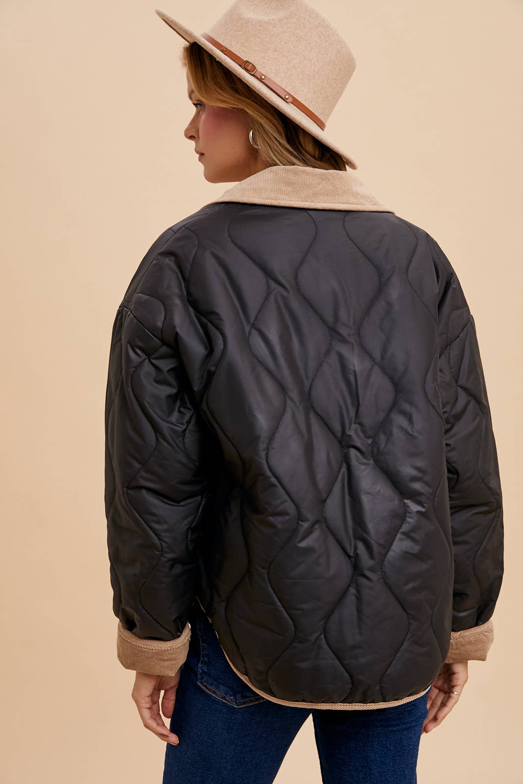Reversible Quilted Corduroy Puff Jacket