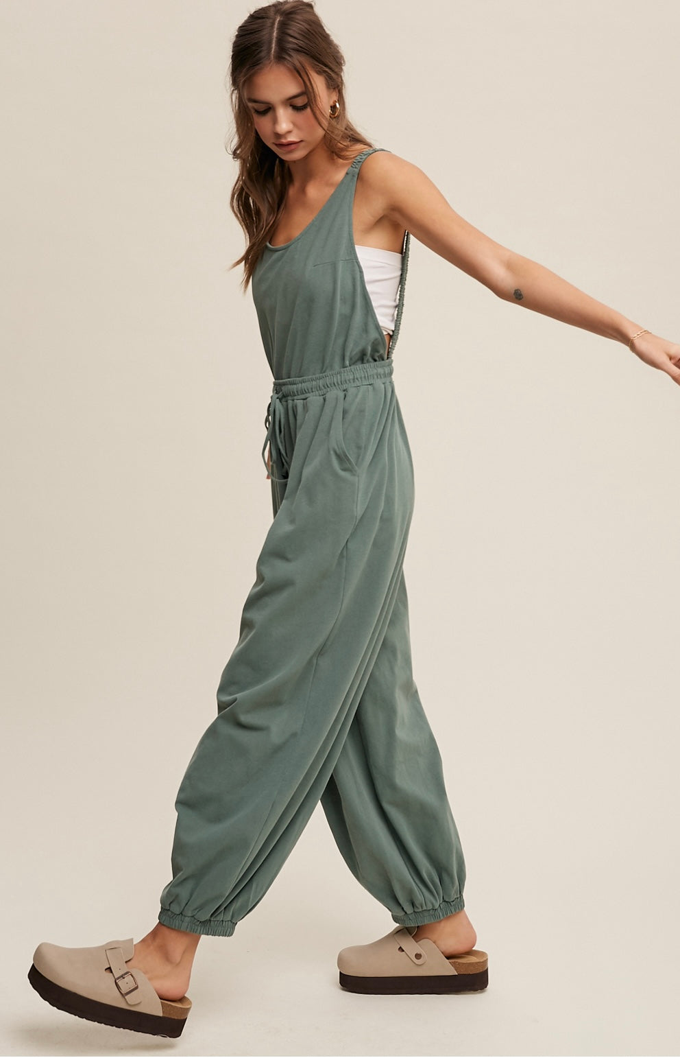 Olivia Tank and Jogger Green Jumpsuit