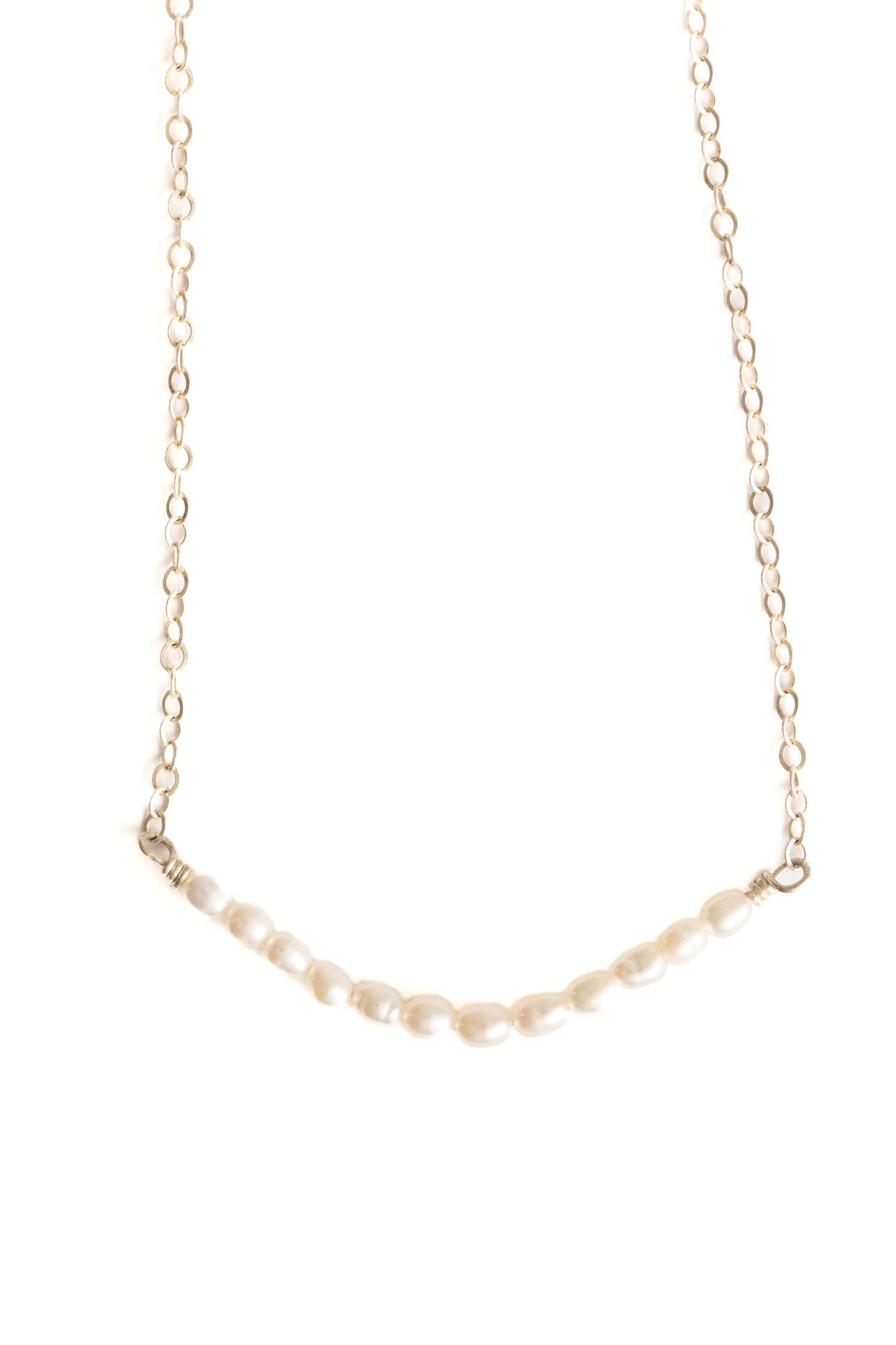 Mini Pearl Bar Necklace 16"