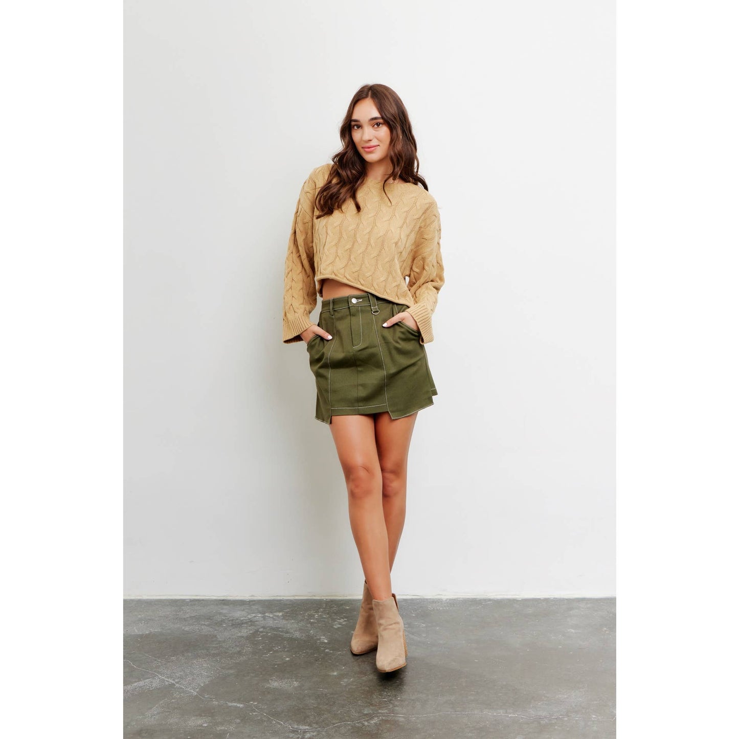 Cotton Twill Mini Skirt