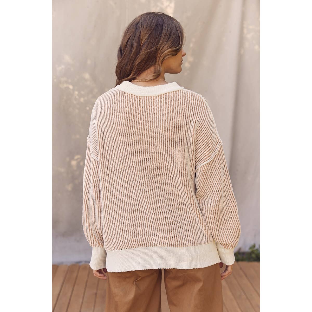 Super Soft Two Tone Crewneck Sweater