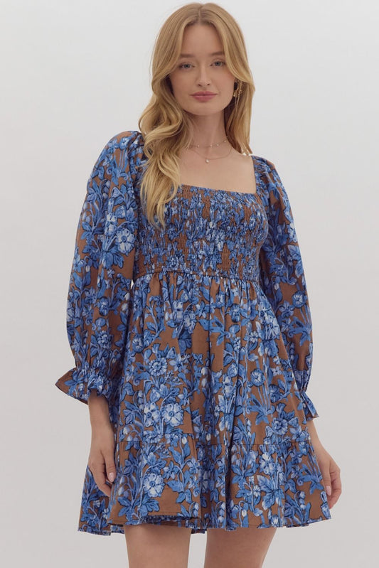 Fields of Blue Long Sleeve Dress