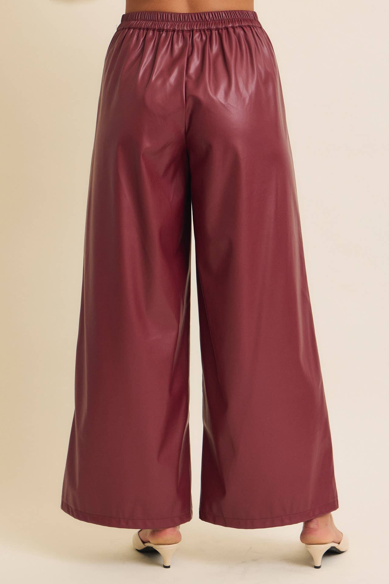 Vegan Leather Wide-Leg Pants