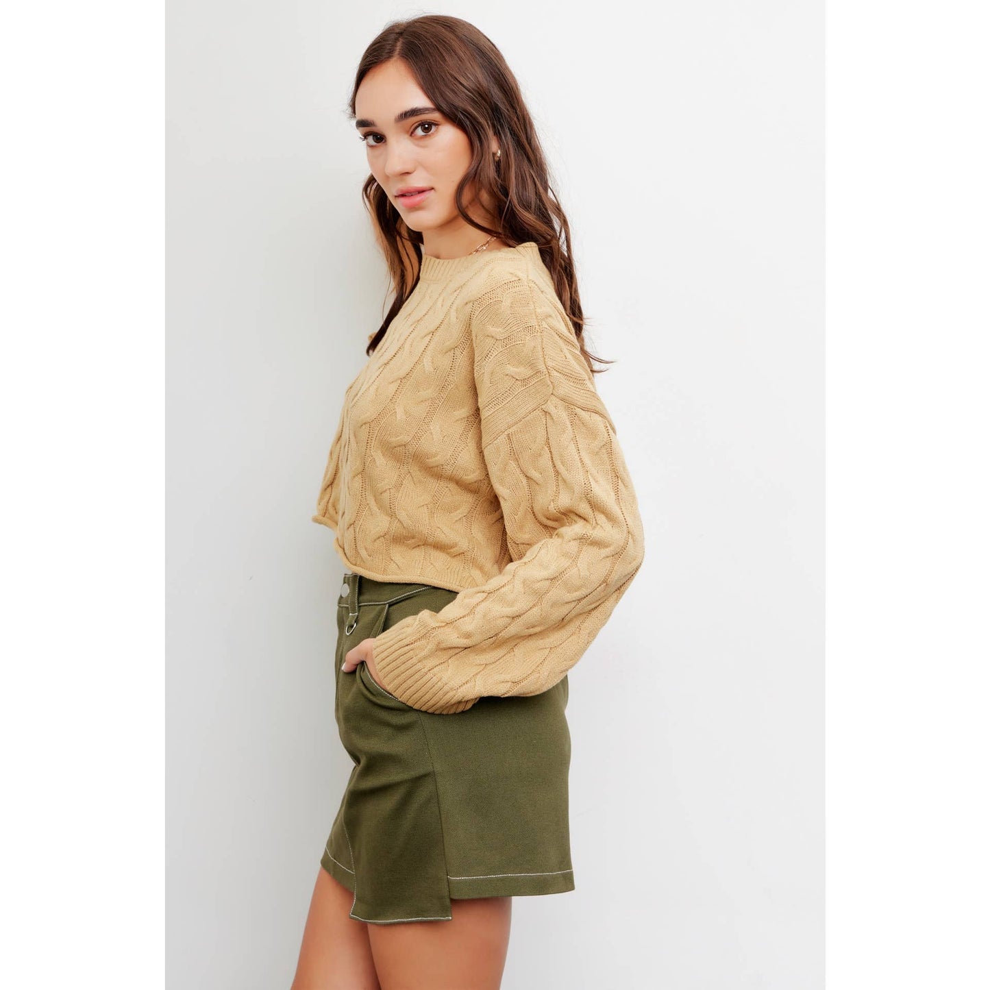 Cotton Twill Mini Skirt