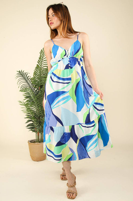 Multi Color Printed Midi Dress