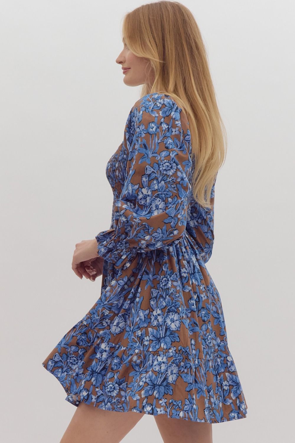 Fields of Blue Long Sleeve Dress