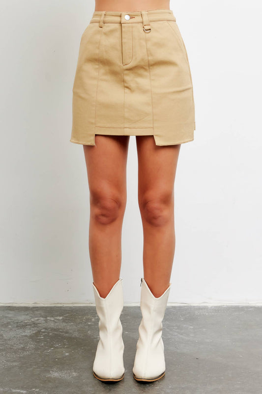 Cotton Twill Mini Skirt