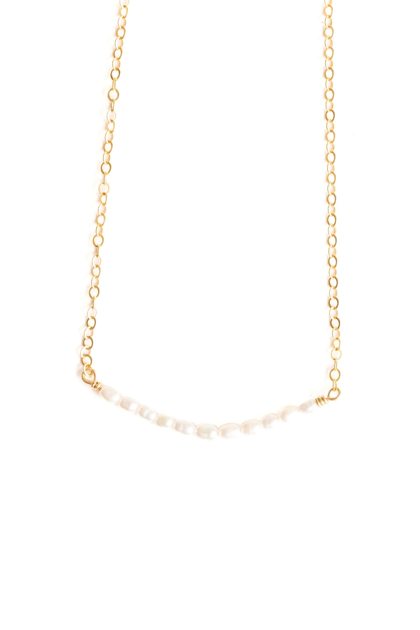 Mini Pearl Bar Necklace 16"