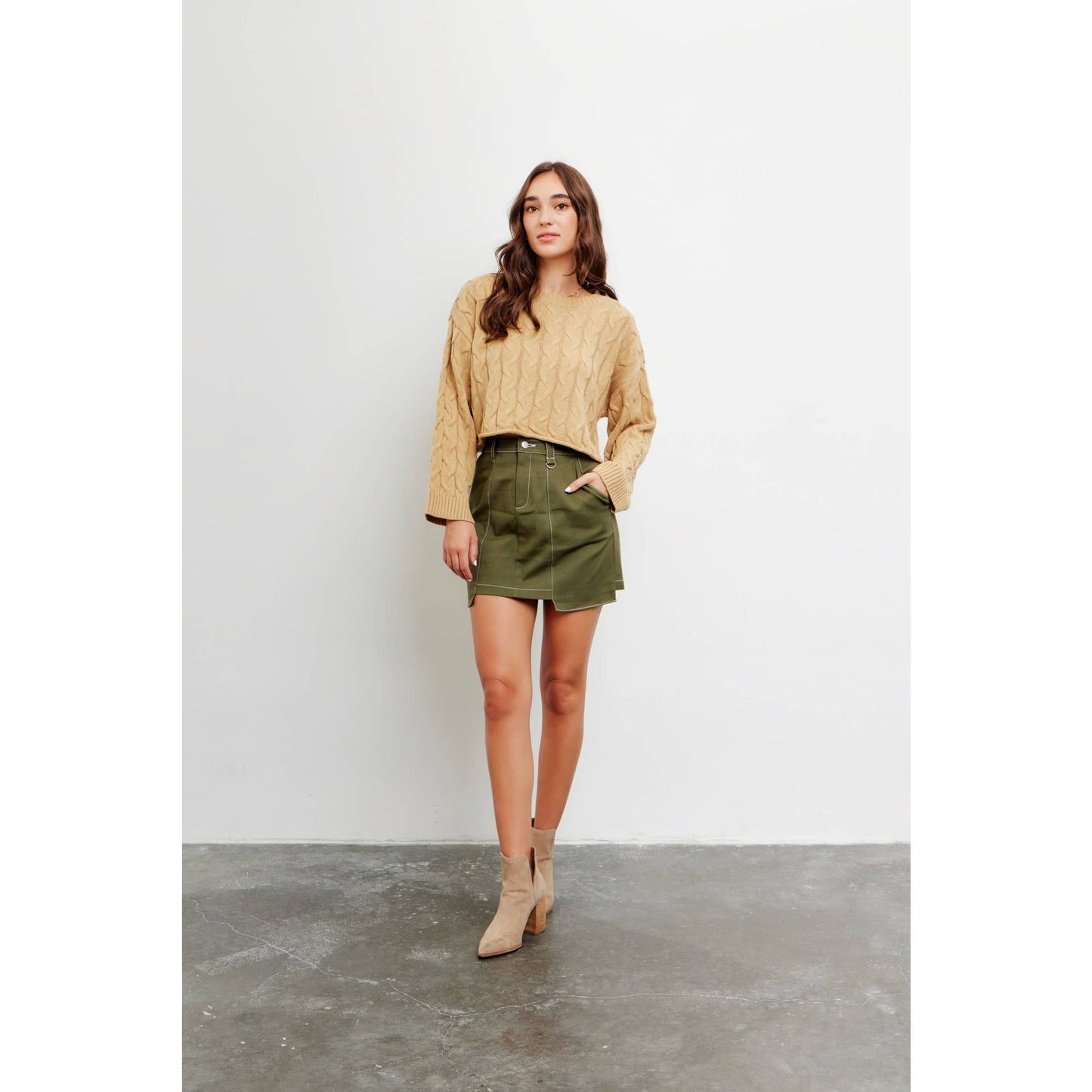 Cotton Twill Mini Skirt