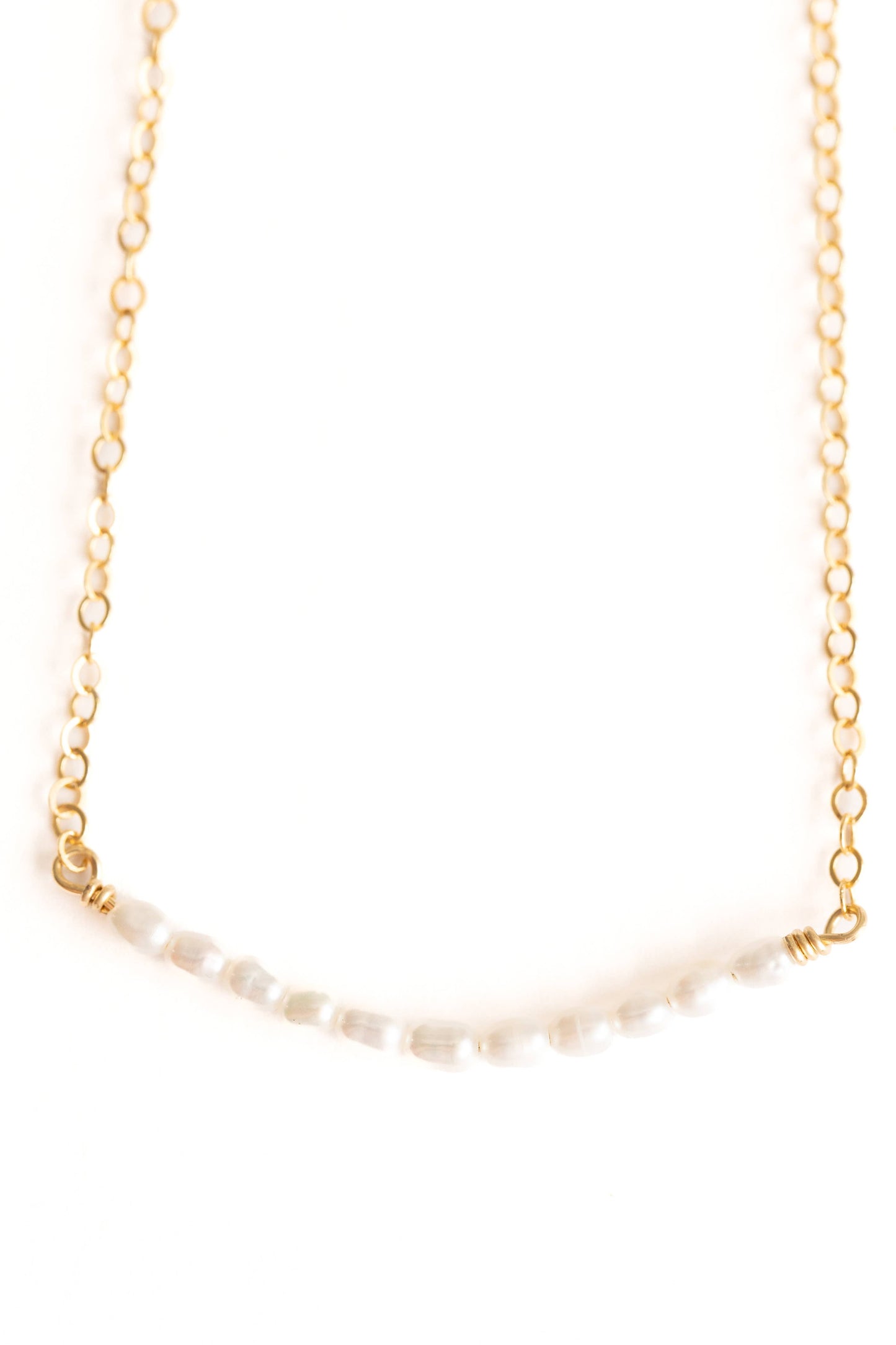 Mini Pearl Bar Necklace 16"