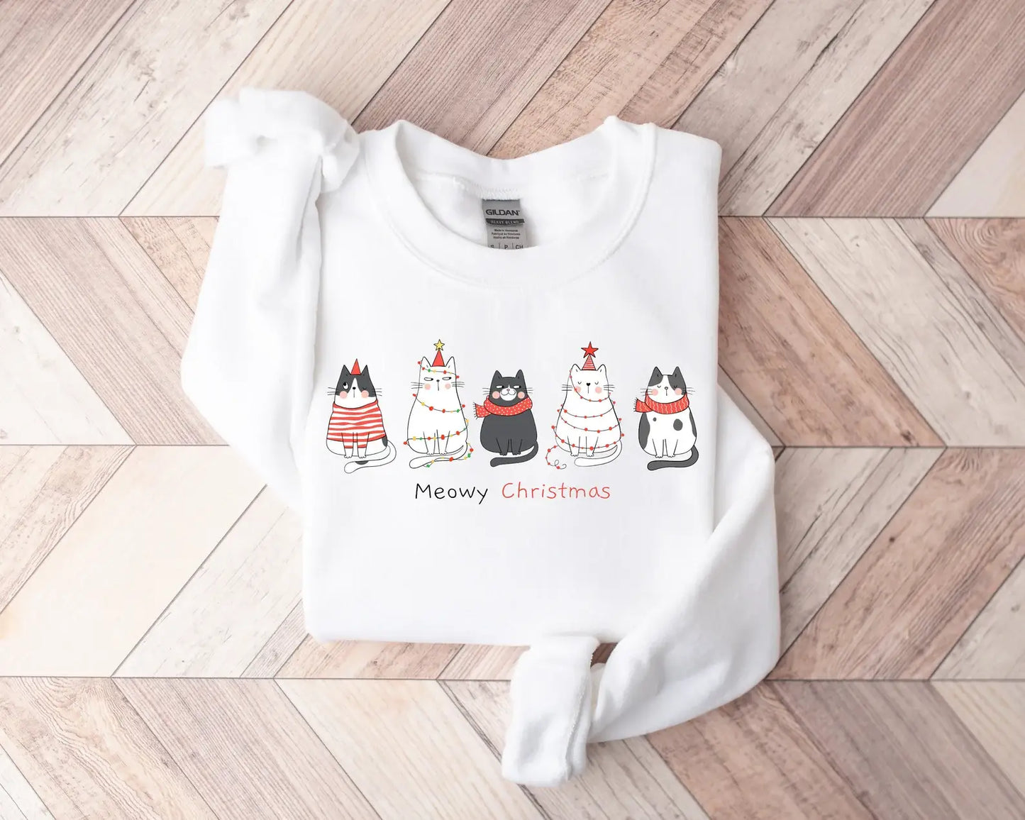 Meowy Christmas Cat Holiday Sweatshirt